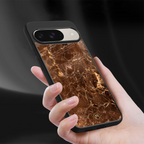 lavish brown marble back phone cover | glass case for google pixel 9