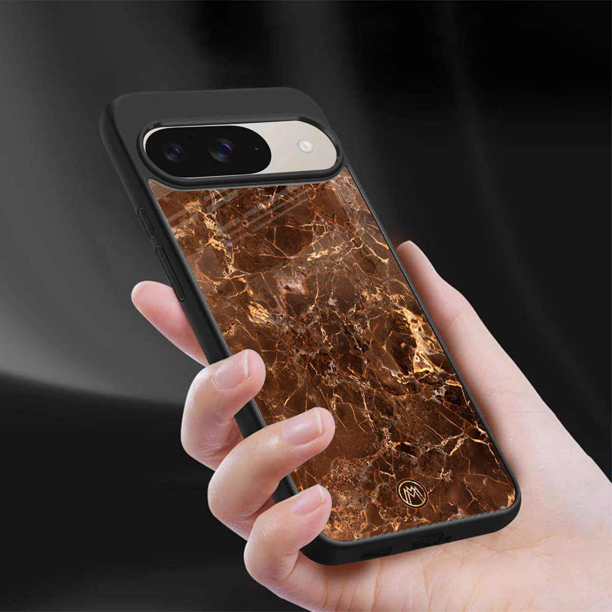 lavish brown marble back phone cover | glass case for google pixel 9