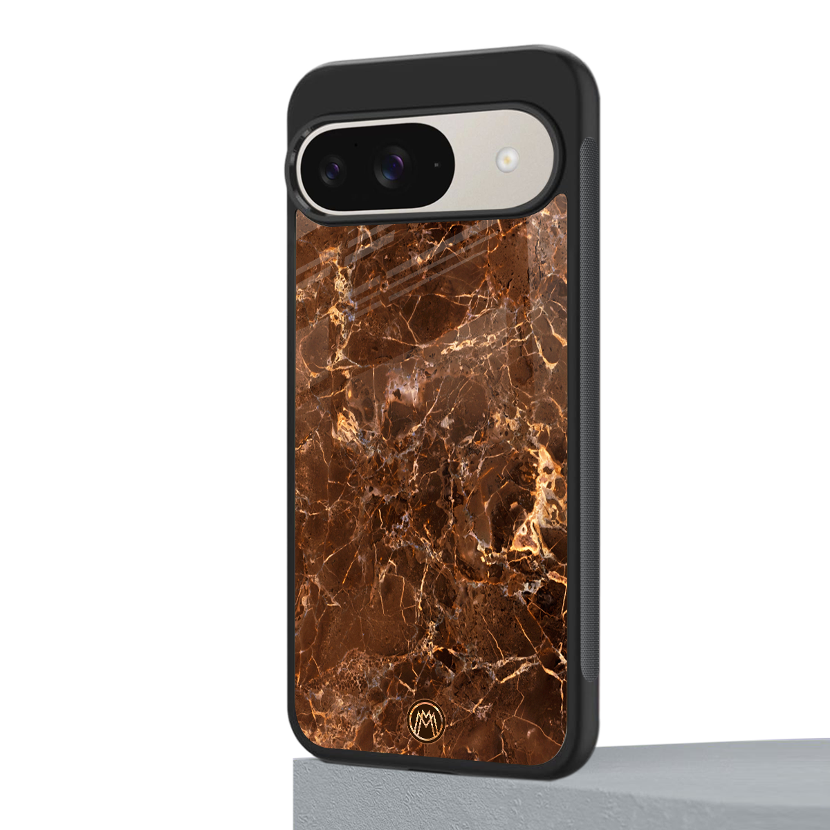 lavish brown marble back phone cover | glass case for google pixel 9
