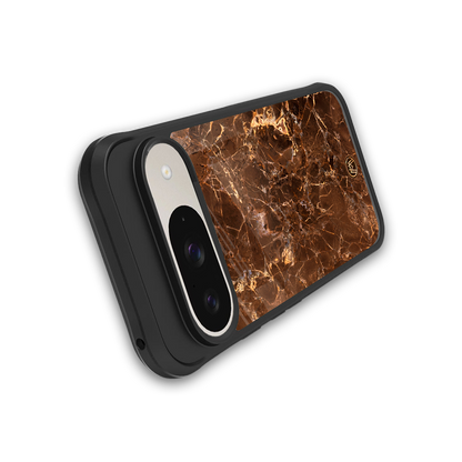 lavish brown marble back phone cover | glass case for google pixel 9