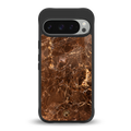 lavish brown marble back phone cover | glass case for google pixel 9 pro