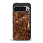 lavish brown marble back phone cover | glass case for google pixel 9 pro