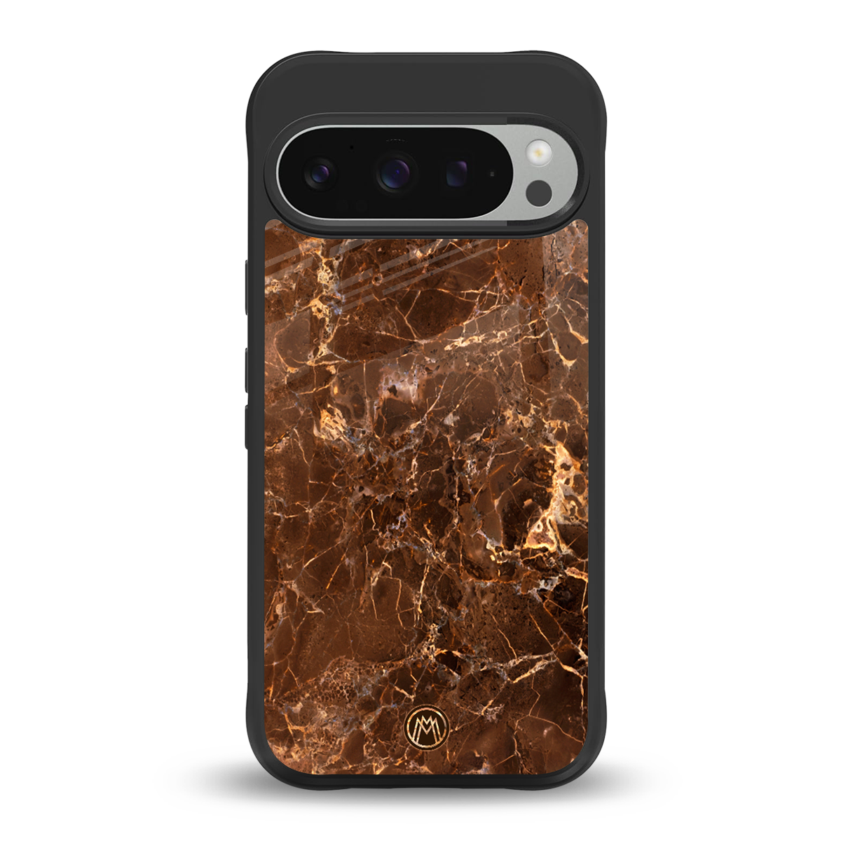 lavish brown marble back phone cover | glass case for google pixel 9 pro xl