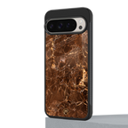 lavish brown marble back phone cover | glass case for google pixel 9 pro