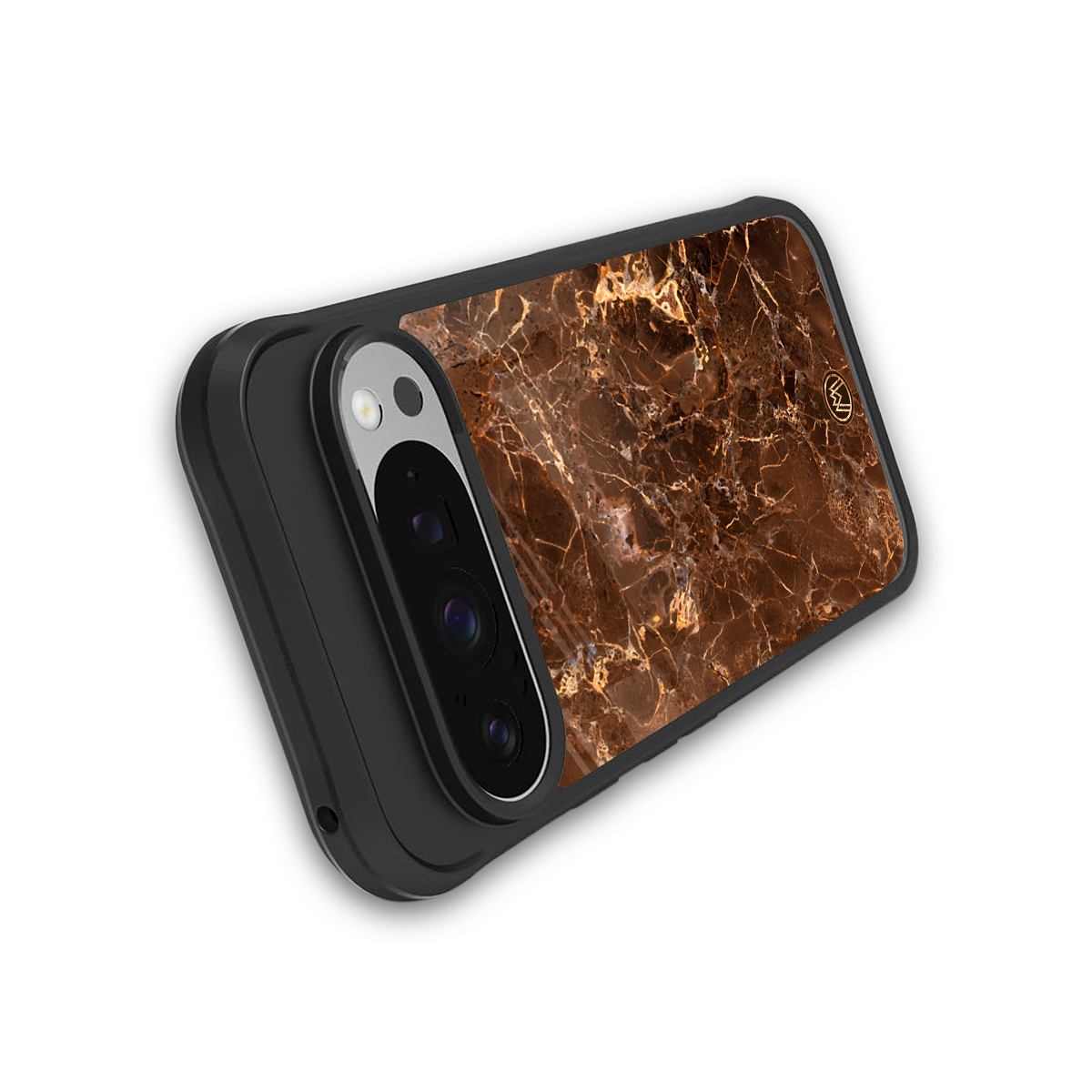lavish brown marble back phone cover | glass case for google pixel 9 pro