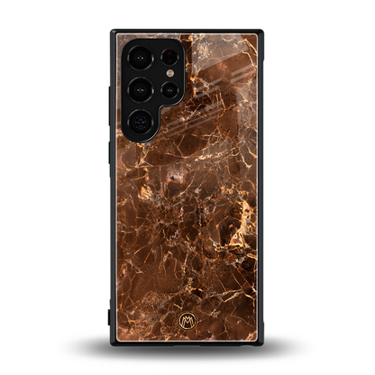 lavish brown marble back phone cover | glass case for samsung galaxy s23 ultra