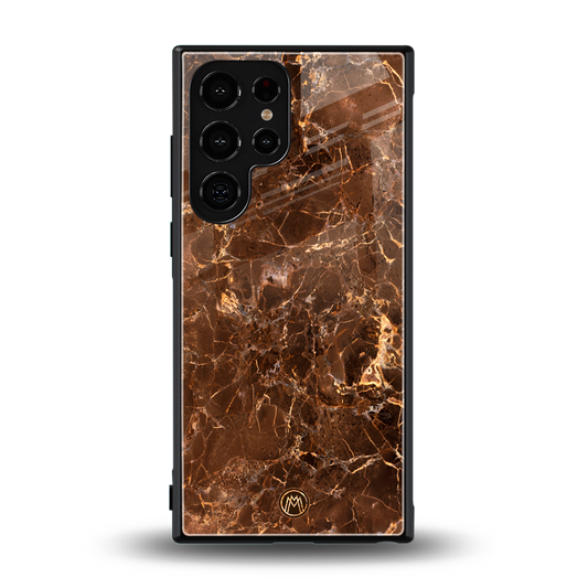 lavish brown marble back phone cover | glass case for samsung galaxy s23 ultra