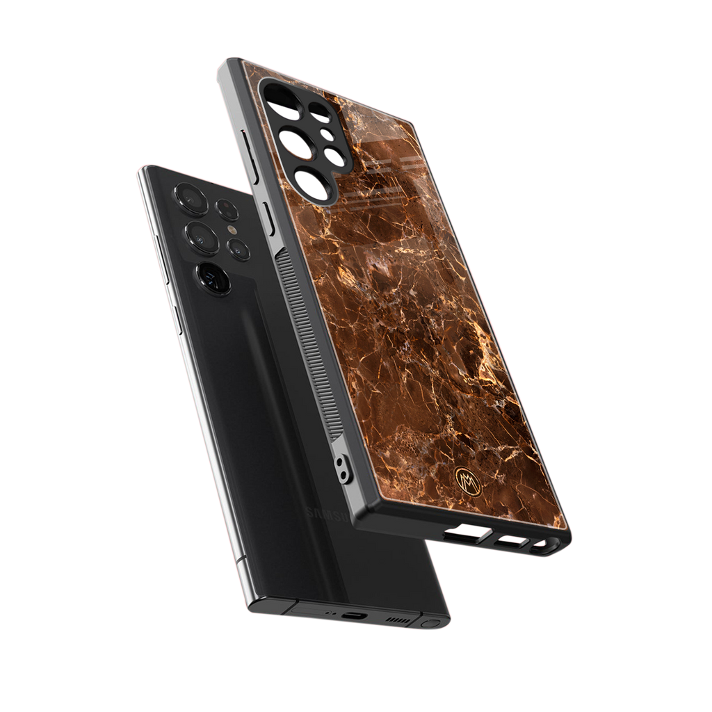 lavish brown marble back phone cover | glass case for samsung galaxy s23 ultra