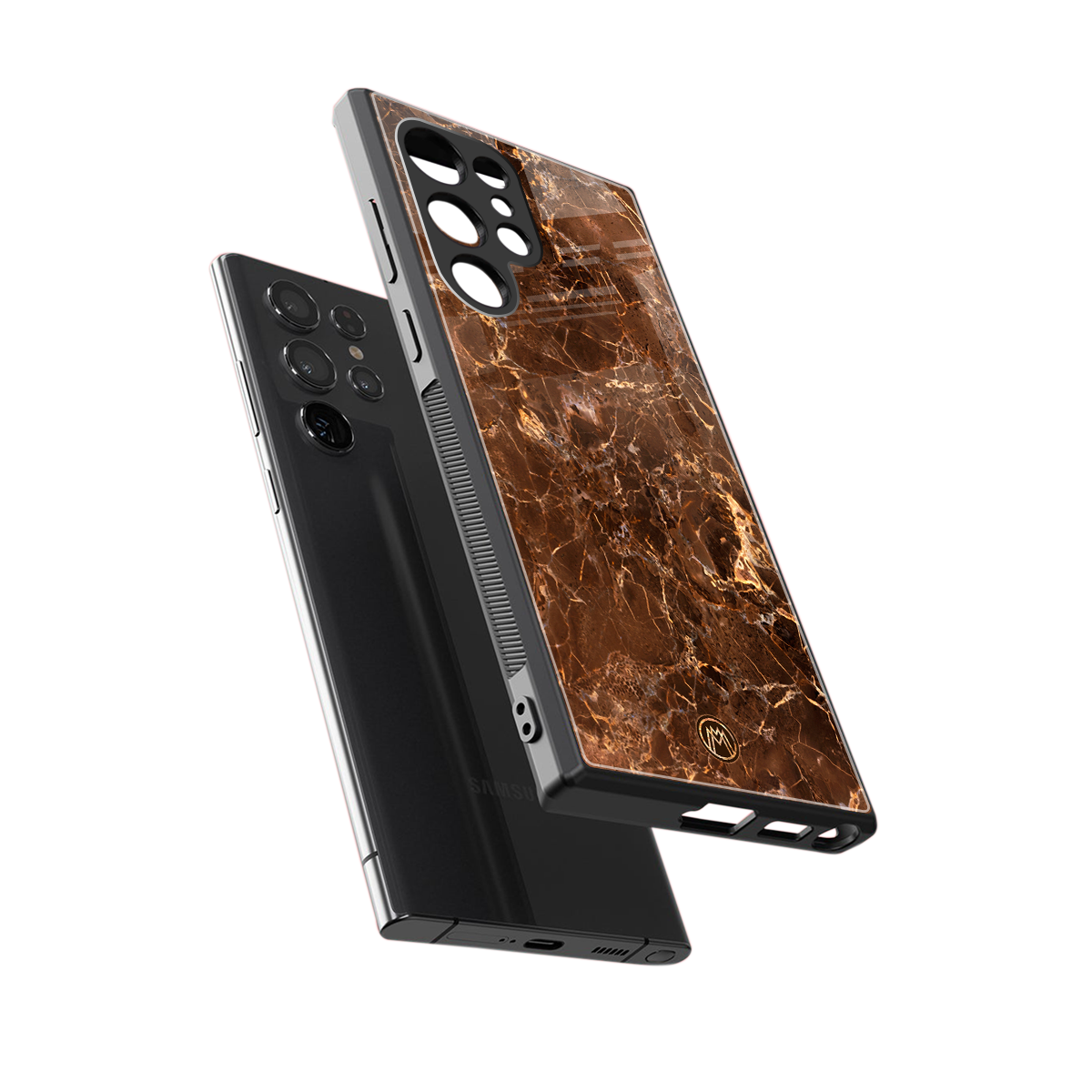 lavish brown marble back phone cover | glass case for samsung galaxy s23 ultra
