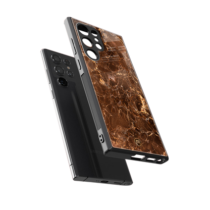 lavish brown marble back phone cover | glass case for samsung galaxy s23 ultra