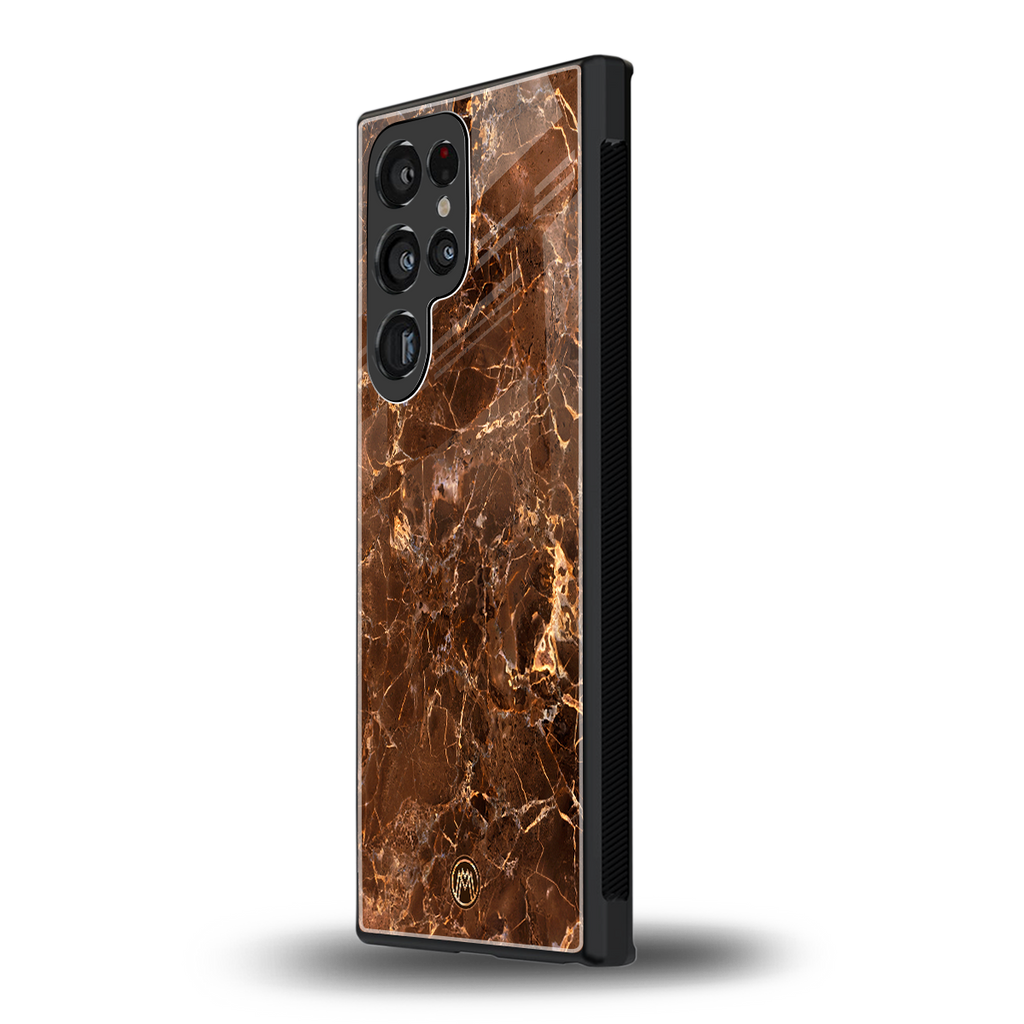 lavish brown marble back phone cover | glass case for samsung galaxy s23 ultra