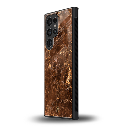 lavish brown marble back phone cover | glass case for samsung galaxy s23 ultra