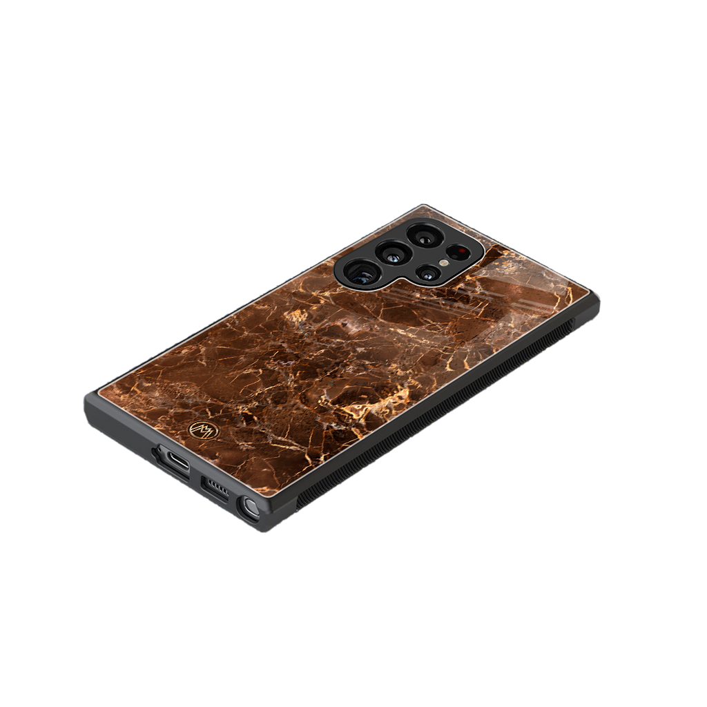 lavish brown marble back phone cover | glass case for samsung galaxy s23 ultra