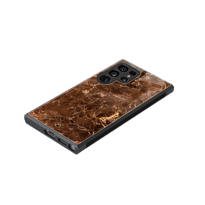 lavish brown marble back phone cover | glass case for samsung galaxy s23 ultra
