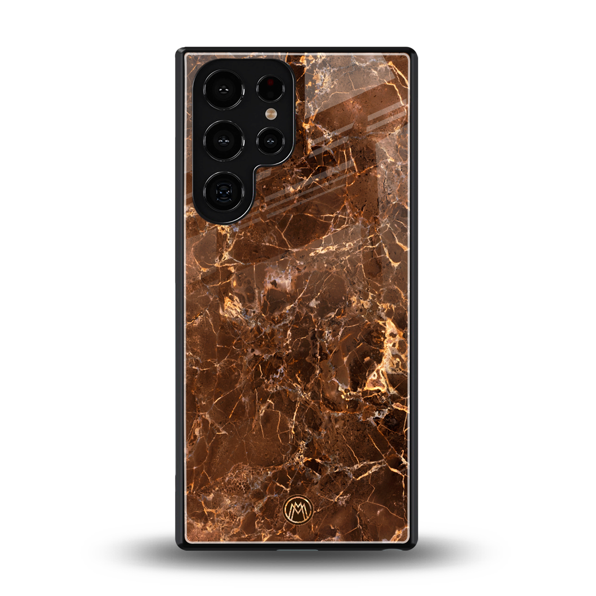 lavish brown marble back phone cover | glass case for samsung galaxy s25 ultra