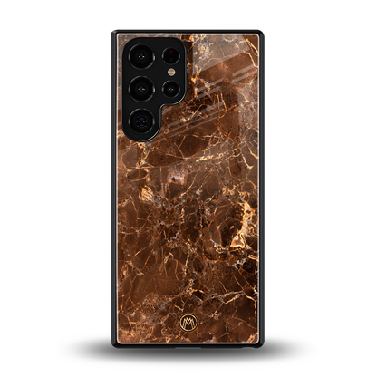 lavish brown marble back phone cover | glass case for samsung galaxy s25 ultra