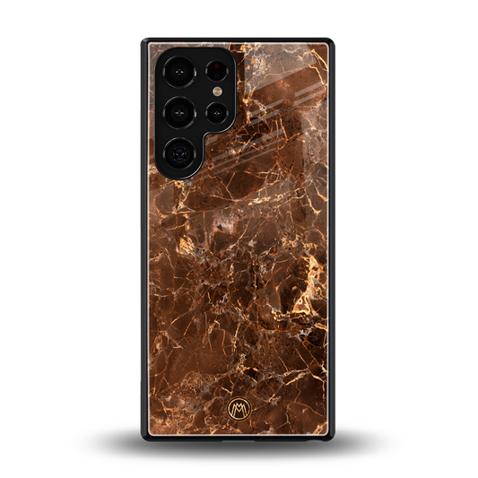 lavish brown marble back phone cover | glass case for samsung galaxy s25 ultra