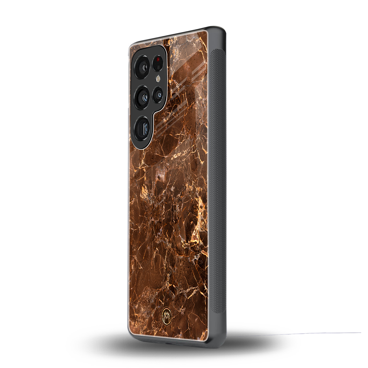 lavish brown marble back phone cover | glass case for samsung galaxy s25 ultra