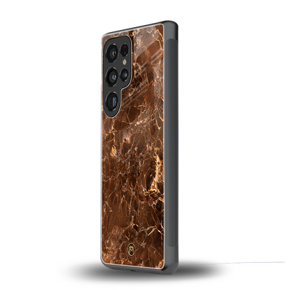 lavish brown marble back phone cover | glass case for samsung galaxy s25 ultra