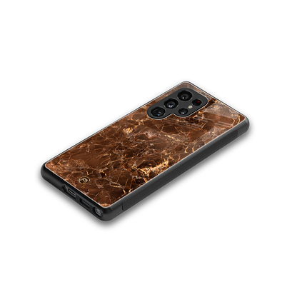 lavish brown marble back phone cover | glass case for samsung galaxy s25 ultra