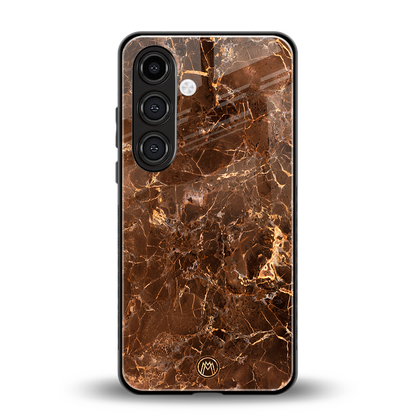 lavish brown marble back phone cover | glass case for samsung galaxy s24 fe