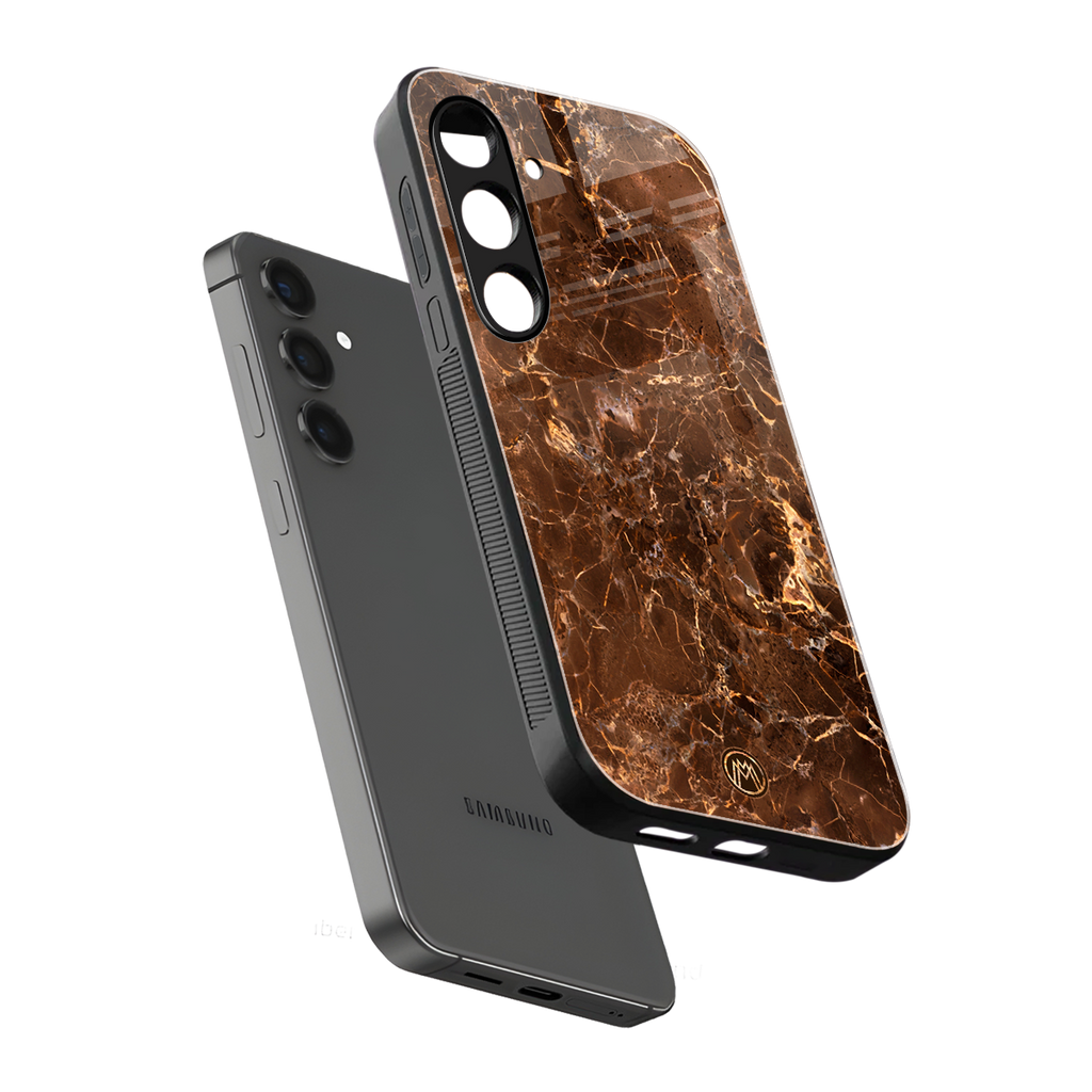 lavish brown marble back phone cover | glass case for samsung galaxy s24