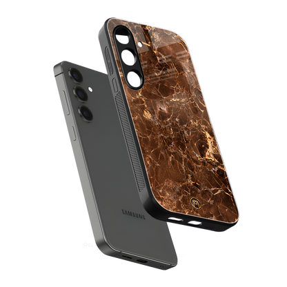 lavish brown marble back phone cover | glass case for samsung galaxy s23 fe