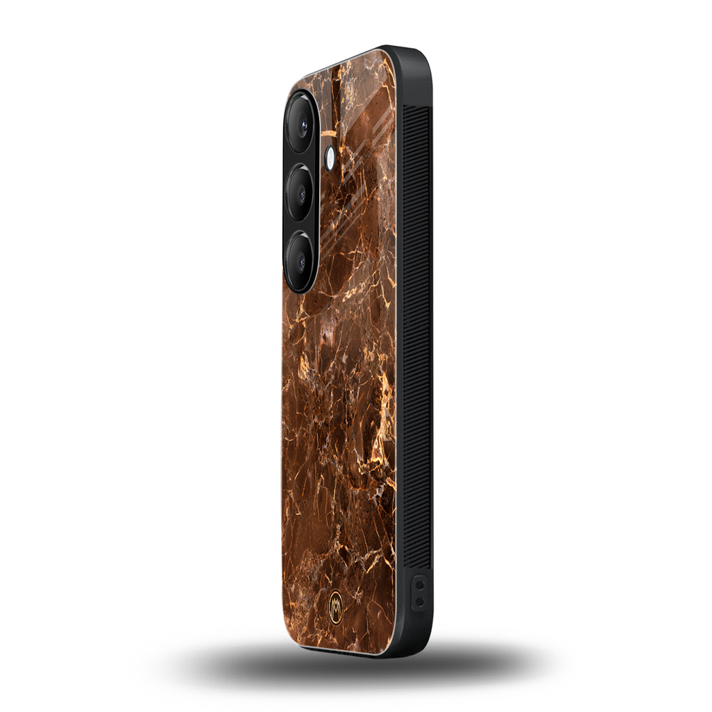 lavish brown marble back phone cover | glass case for samsung galaxy s24