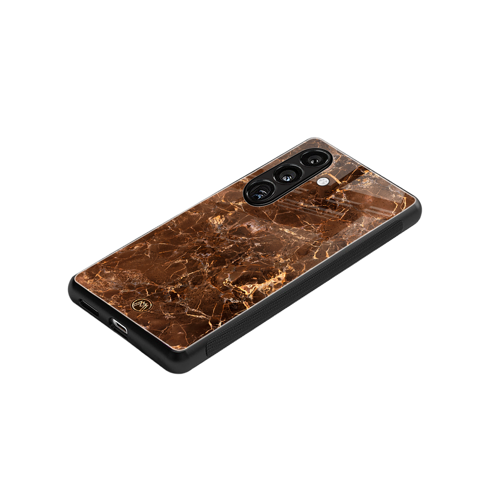 lavish brown marble back phone cover | glass case for samsung galaxy s25 plus
