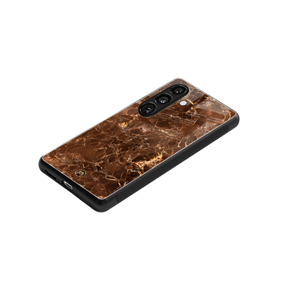 lavish brown marble back phone cover | glass case for samsung galaxy s24 fe