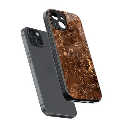 lavish brown marble back phone cover | glass case for iphone 15