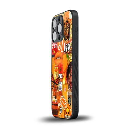 leo aesthetic collage back phone cover | glass case for iphone 13 pro