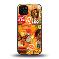 leo aesthetic collage back phone cover | glass case for iphone 14 plus