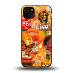 leo aesthetic collage back phone cover | glass case for iphone 14 plus