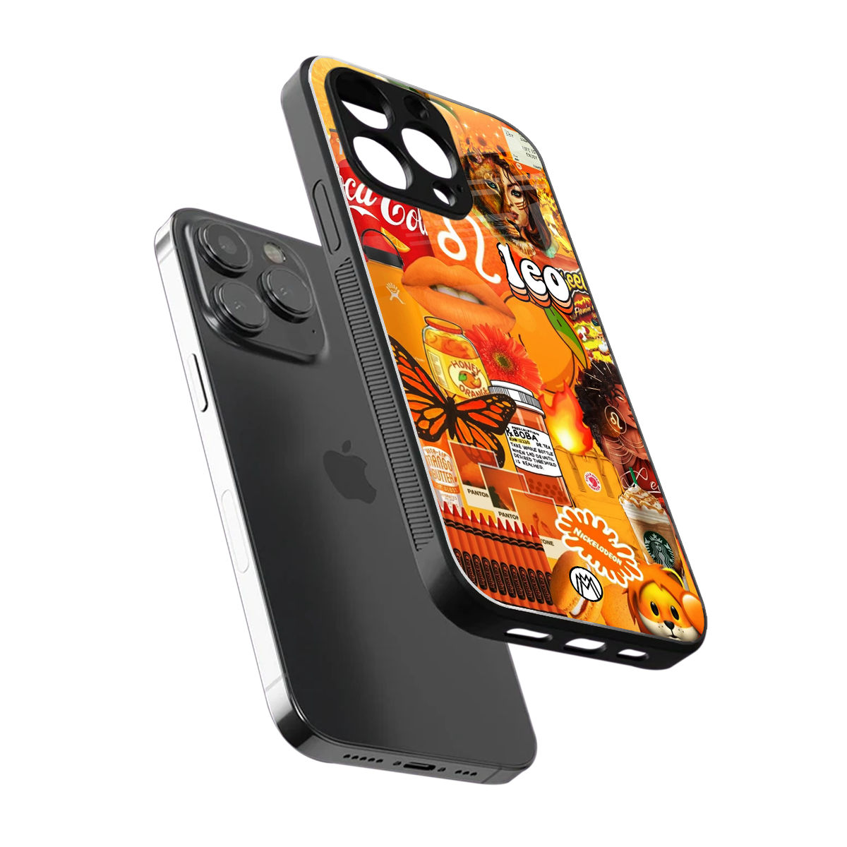 leo aesthetic collage back phone cover | glass case for iphone 15 pro max