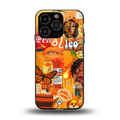leo aesthetic collage back phone cover | glass case for iphone 15 pro