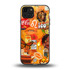 leo aesthetic collage back phone cover | glass case for iphone 15