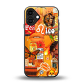leo aesthetic collage back phone cover | glass case for iphone 16 plus