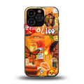 leo aesthetic collage back phone cover | glass case for iphone 16 pro