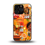 leo aesthetic collage back phone cover | glass case for iphone 16 pro