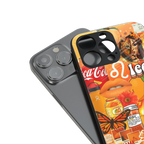 leo aesthetic collage back phone cover | glass case for iphone 15 pro