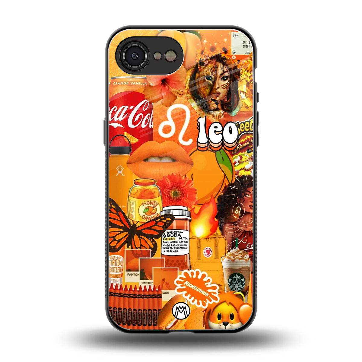 leo aesthetic collage back phone cover | glass case for iphone 16e