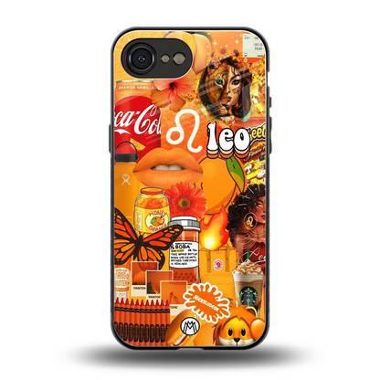 leo aesthetic collage back phone cover | glass case for iphone 16e