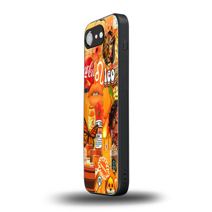 leo aesthetic collage back phone cover | glass case for iphone 16e