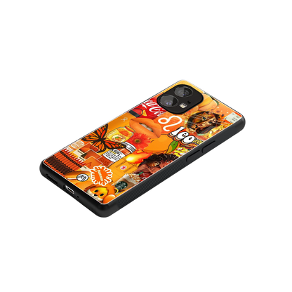 leo aesthetic collage back phone cover | glass case for nothing phone 1