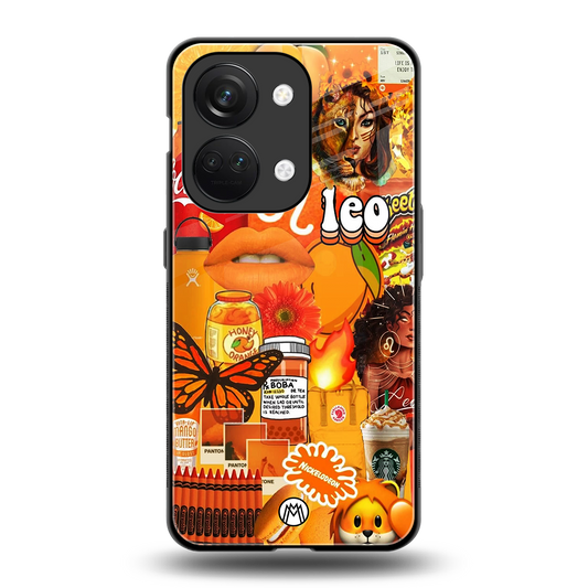leo aesthetic collage back phone cover | glass case for oneplus nord 3