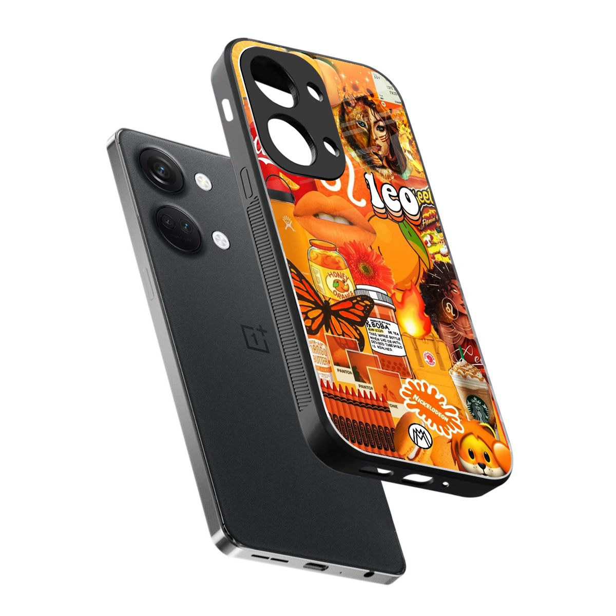 leo aesthetic collage back phone cover | glass case for oneplus nord 3