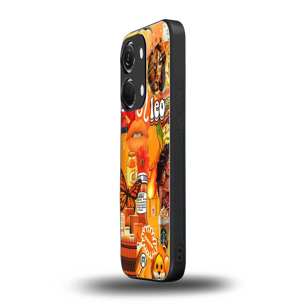 leo aesthetic collage back phone cover | glass case for oneplus nord 3