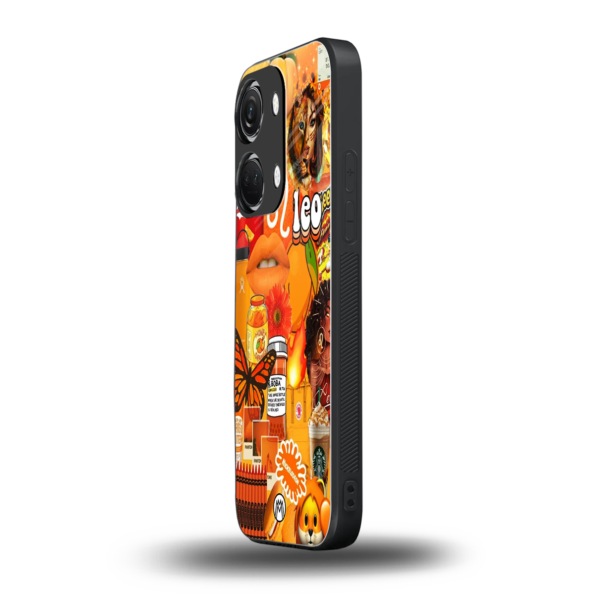 leo aesthetic collage back phone cover | glass case for oneplus nord 3