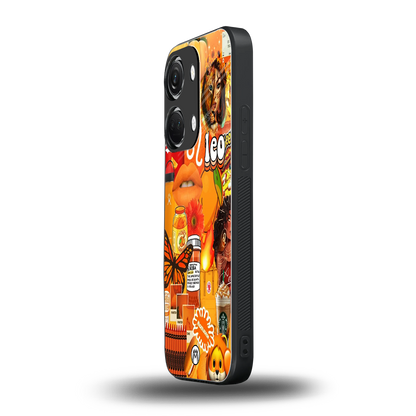 leo aesthetic collage back phone cover | glass case for oneplus nord 3
